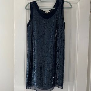 Shoshanna cocktail dress. Navy sequins.